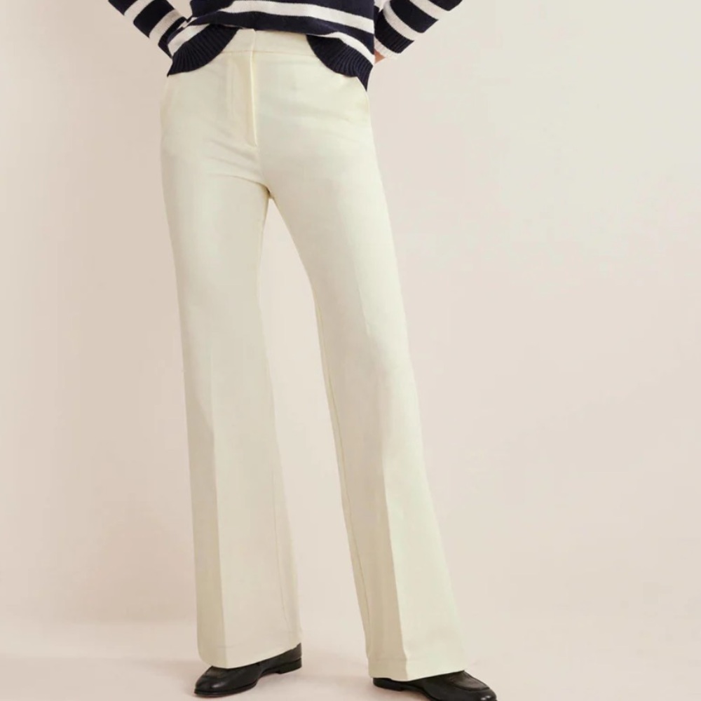 Boden Cream Boot Cut Dress Pants